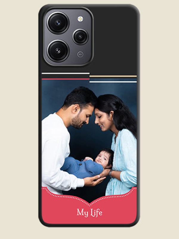 Custom Classic Plain Design with Name - Photo on Space Black Soft Matte Phone Cover - Redmi 12 4G