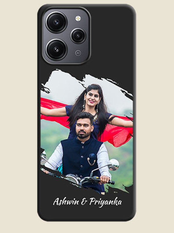 Custom Grunge Brush Strokes - Photo on Space Black Soft Matte Back Cover - Redmi 12 4G