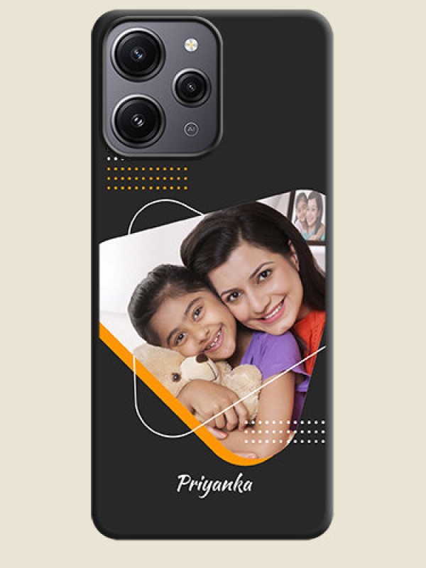 Custom Yellow Triangle - Photo on Space Black Soft Matte Phone Cover - Redmi 12 4G