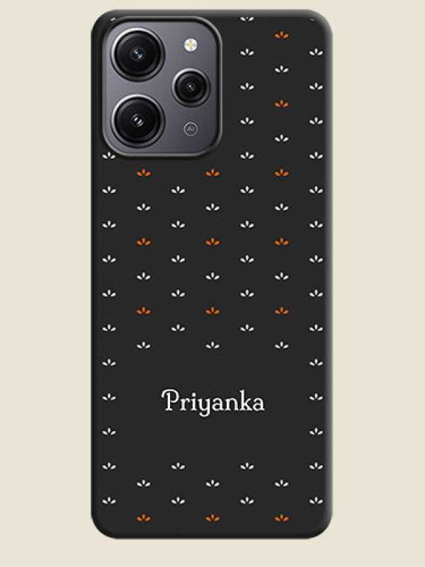 Custom Simple Pattern With Custom Text On Space Black Personalized Soft Matte Phone Covers - Redmi 12 4G