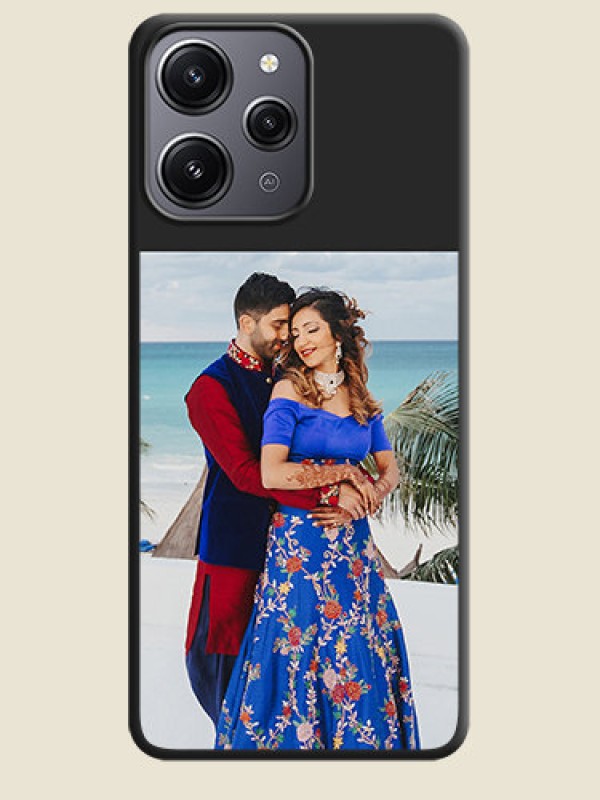 Custom Image Upload With Space Black Color On Custom Soft Matte Mobile Back Cover - Xiaomi Redmi 12 4G