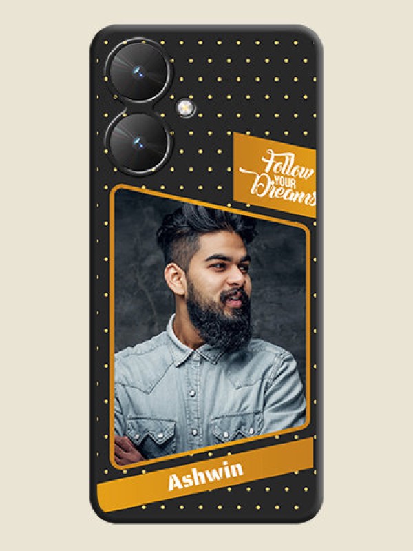 Custom Follow Your Dreams with White Dots On Space Black Custom Soft Matte Mobile Back Cover - Redmi 13C 5G
