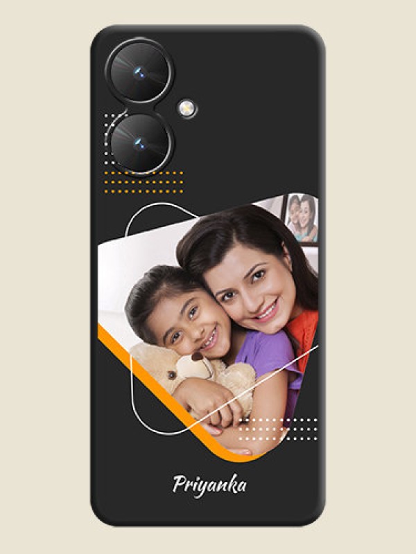 Custom Yellow Triangle on Photo On Space Black Custom Soft Matte Mobile Back Cover - Redmi 13C 5G