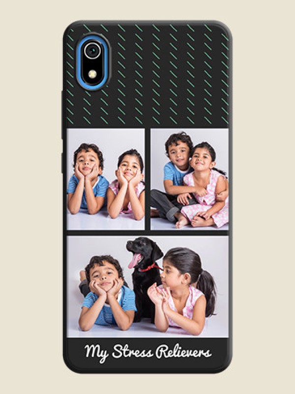 Custom Cross Dotted Pattern with 2 Image Holder  on Personalised Space Black Soft Matte Cases - Redmi 7A