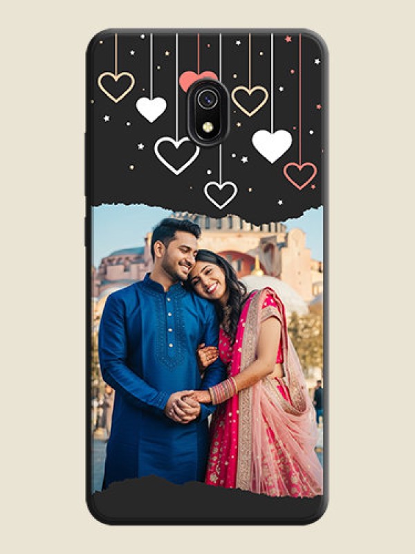 Custom Love Hangings with Splash Wave Picture on Space Black Custom Soft Matte Phone Back Cover - Redmi 8A