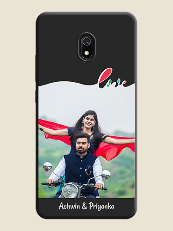 Custom Fall in Love Pattern with Picture - Photo on Space Black Soft Matte Mobile Case - Redmi 8A