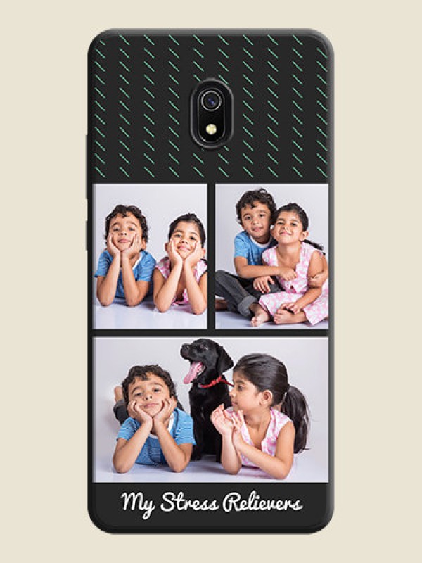 Custom Cross Dotted Pattern with 2 Image Holder  on Personalised Space Black Soft Matte Cases - Redmi 8A