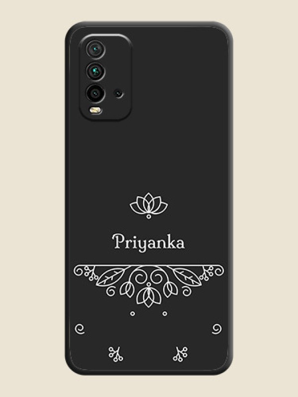 Custom Lotus Garden Custom Text On Space Black Personalized Soft Matte Phone Covers -Xiaomi Redmi 9 Power