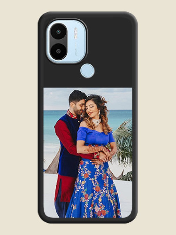 Custom Image Upload With Space Black Color On Custom Soft Matte Mobile Back Cover - Xiaomi Redmi A1 Plus