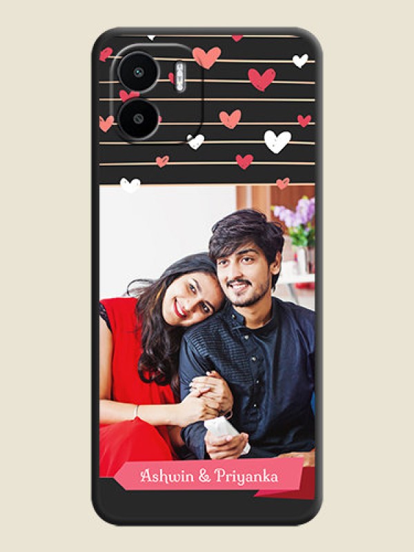Custom Love Pattern with Name on Pink Ribbon  on Photo on Space Black Soft Matte Back Cover - Xiaomi Redmi A1