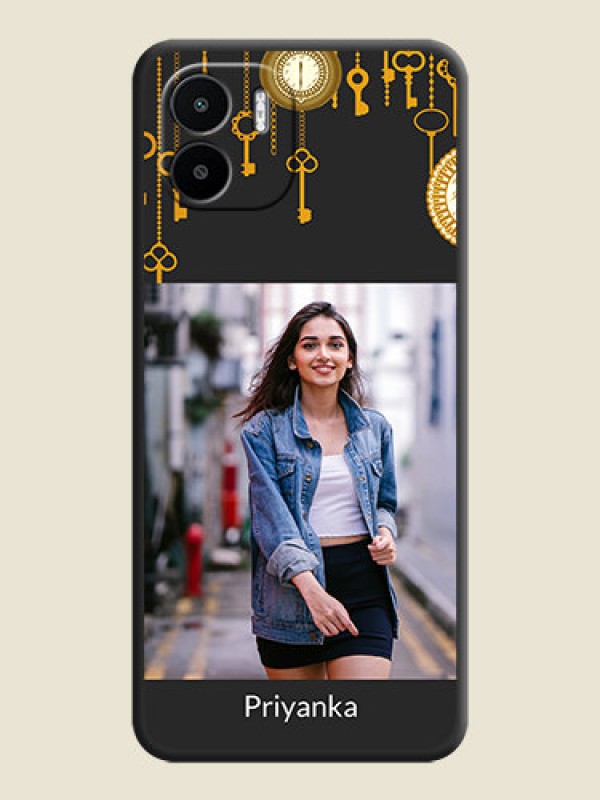 Custom Decorative Design with Text on Space Black Custom Soft Matte Back Cover - Xiaomi Redmi A1
