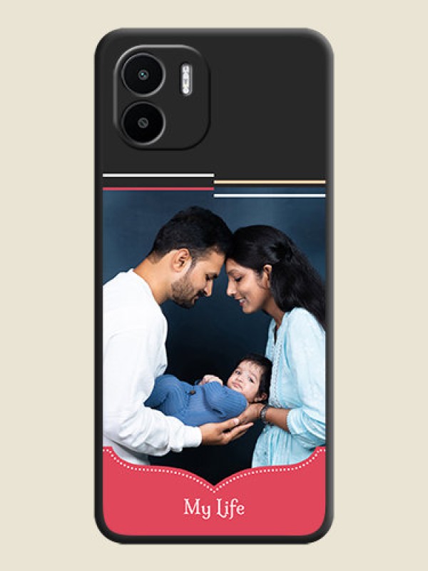 Custom Classic Plain Design with Name on Photo on Space Black Soft Matte Phone Cover - Xiaomi Redmi A1