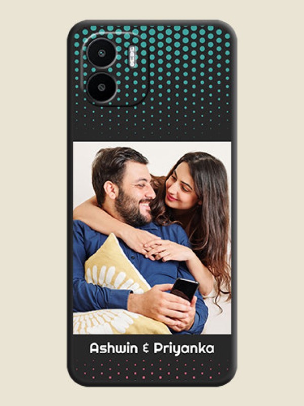 Custom Faded Dots with Grunge Photo Frame and Text on Space Black Custom Soft Matte Phone Cases - Xiaomi Redmi A1