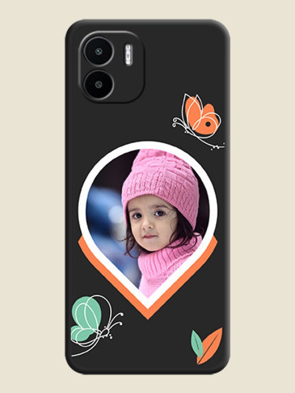 Custom Upload Pic With Simple Butterly Design On Space Black Personalized Soft Matte Phone Covers -Xiaomi Redmi A1