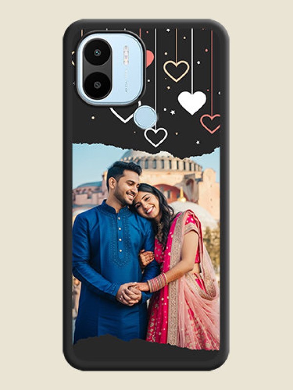 Custom Love Hangings with Splash Wave Picture on Space Black Custom Soft Matte Phone Back Cover - Xiaomi Redmi A2 Plus