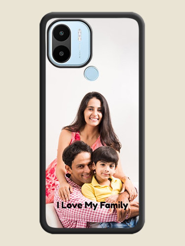 Custom Full Single Pic Upload With Text On Space Black Personalized Soft Matte Phone Covers -Xiaomi Redmi A2 Plus