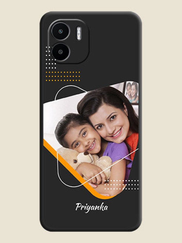 Custom Yellow Triangle on Photo on Space Black Soft Matte Phone Cover - Xiaomi Redmi A2