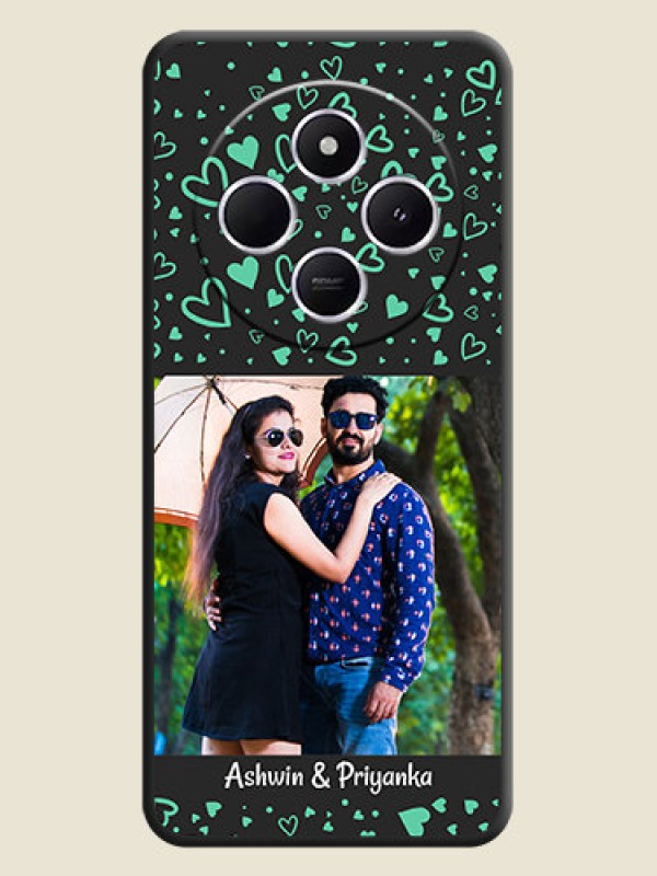 Custom Sea Green Indefinite Love Pattern on Photo On Space Black Custom Soft Matte Mobile Back Cover - Xiaomi Redmi A4 5G