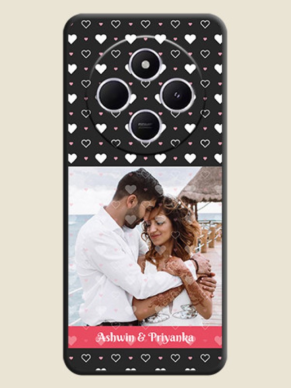 Custom White Color Love Symbols with Text Design on Photo On Space Black Custom Soft Matte Mobile Back Cover - Xiaomi Redmi A4 5G