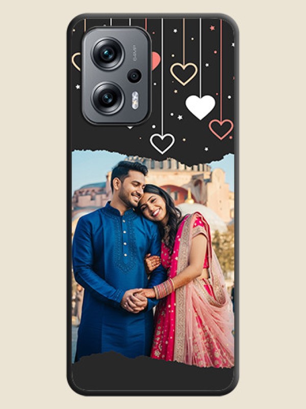 Custom Love Hangings with Splash Wave Picture on Space Black Custom Soft Matte Phone Back Cover - Xiaomi Redmi K50I 5G