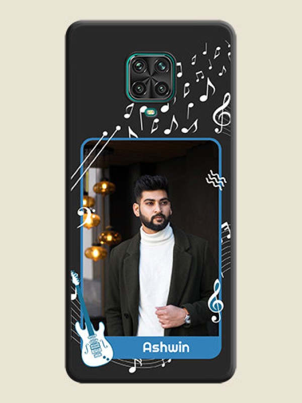 Custom Musical Theme Design with Text on Photo on Space Black Soft Matte Mobile Case - Redmi Note 10 Lite
