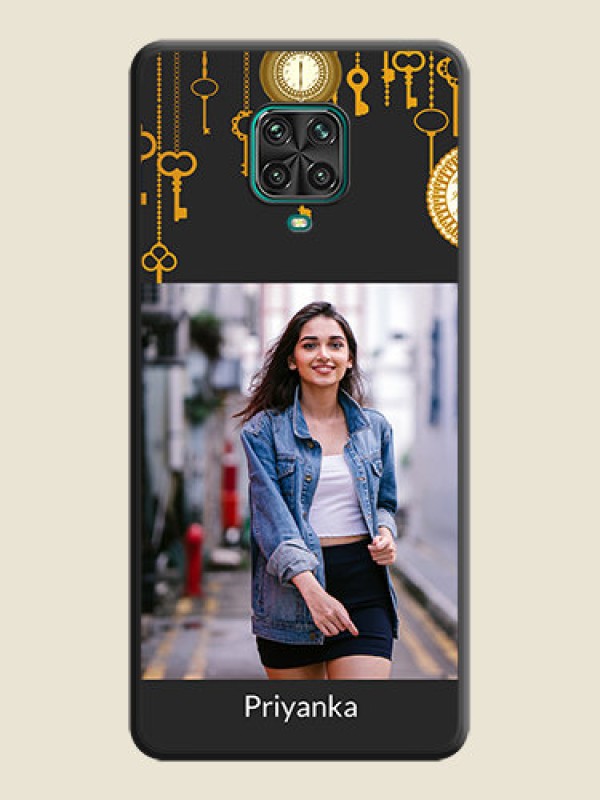 Custom Decorative Design with Text on Space Black Custom Soft Matte Back Cover - Redmi Note 10 Lite