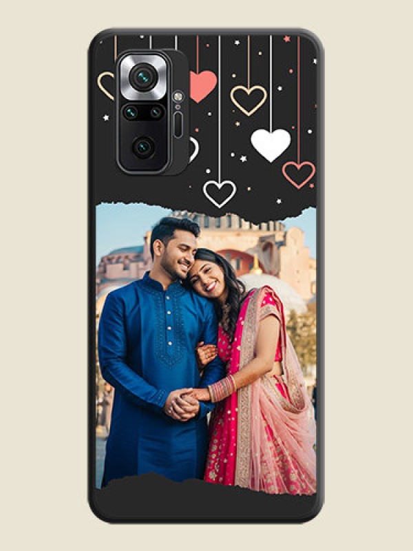 Custom Love Hangings with Splash Wave Picture on Space Black Custom Soft Matte Phone Back Cover - Redmi Note 10 Pro Max