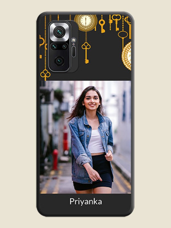 Custom Decorative Design with Text on Space Black Custom Soft Matte Back Cover - Redmi Note 10 Pro Max