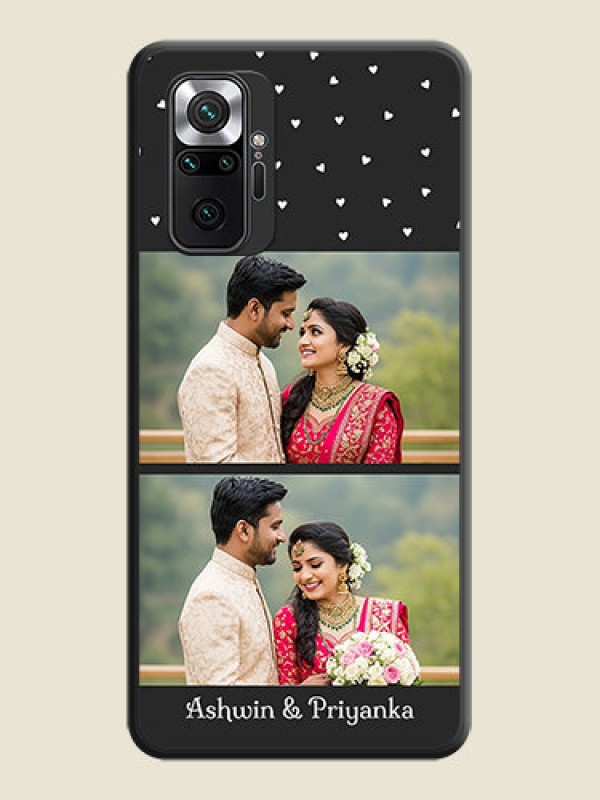 Custom Miniature Love Symbols with Name on Space Black Custom Soft Matte Back Cover - Redmi Note 10 Pro