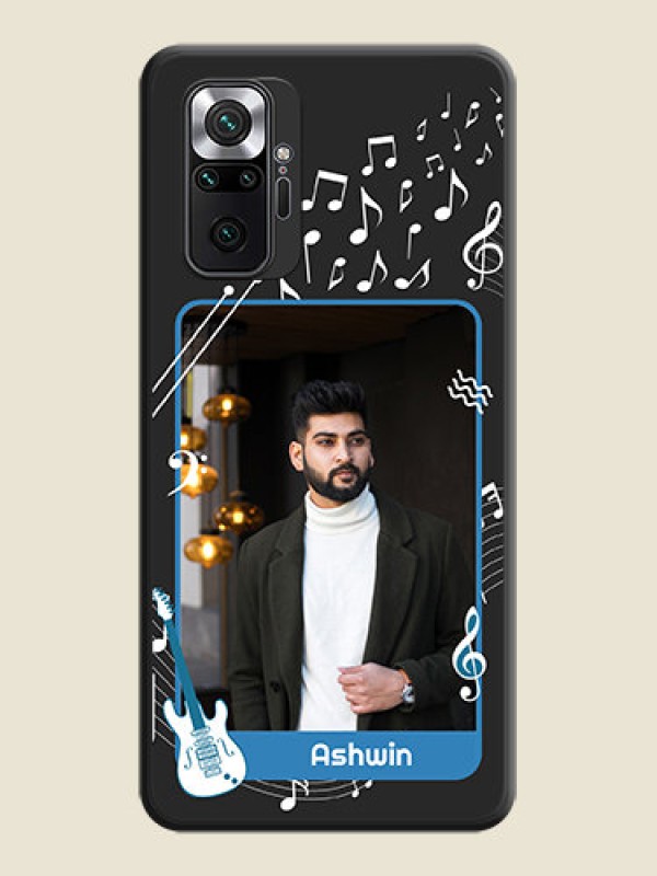 Custom Musical Theme Design with Text on Photo on Space Black Soft Matte Mobile Case - Redmi Note 10 Pro