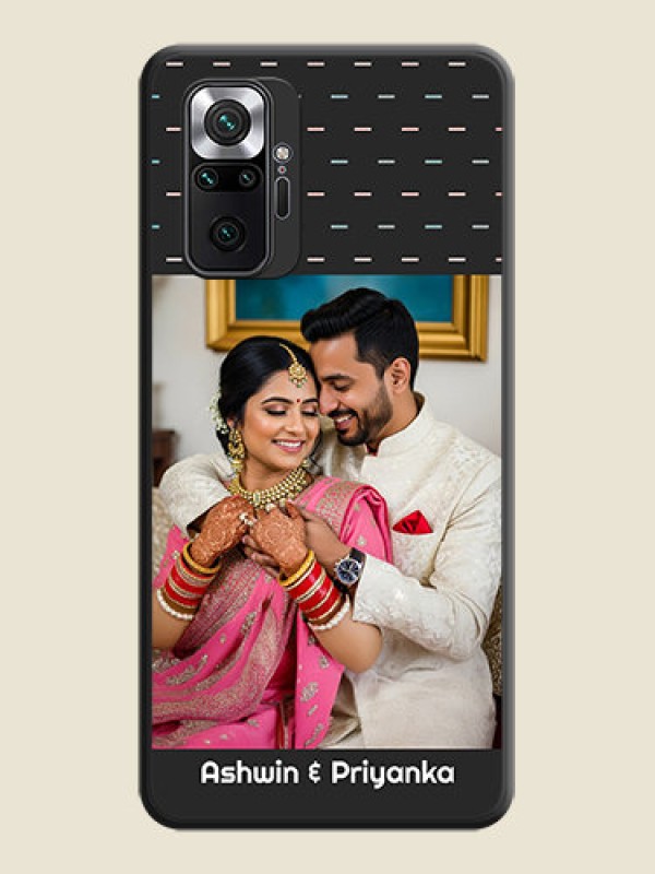 Custom Line Pattern Design with Text on Space Black Custom Soft Matte Phone Back Cover - Redmi Note 10 Pro