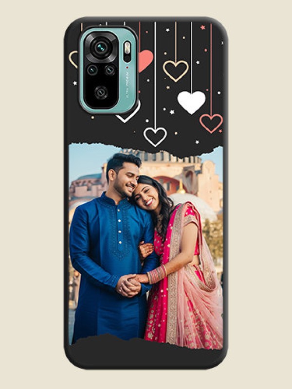Custom Love Hangings with Splash Wave Picture on Space Black Custom Soft Matte Phone Back Cover - Redmi Note 10