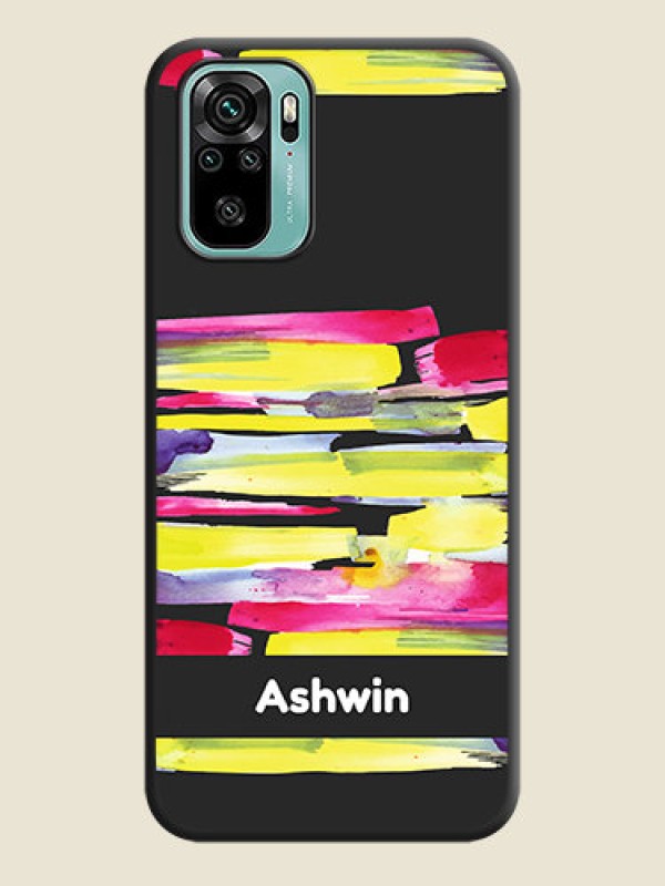Custom Brush Coloured on Space Black Personalized Soft Matte Phone Covers - Redmi Note 10