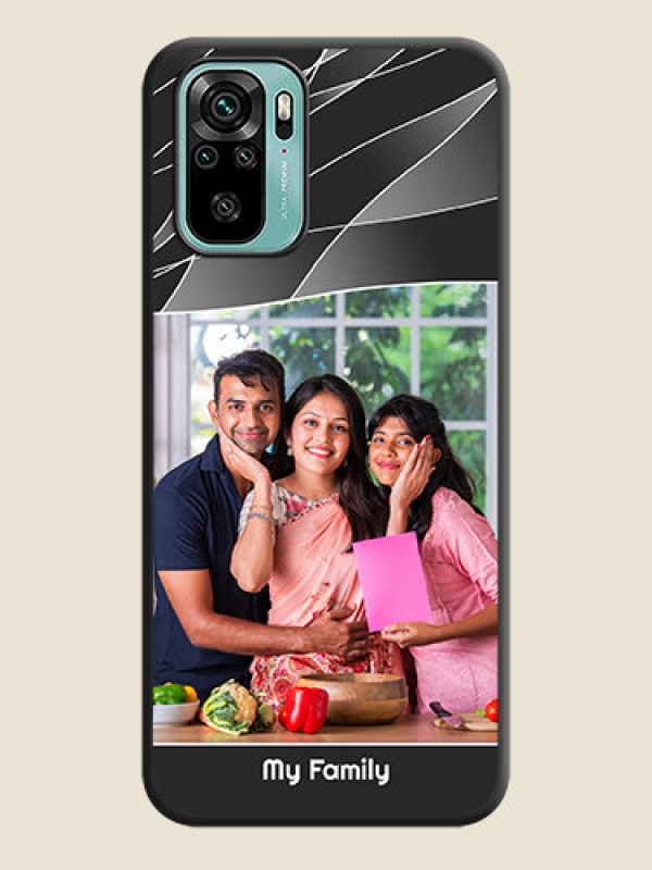 Custom Mixed Wave Lines on Photo on Space Black Soft Matte Mobile Cover - Redmi Note 10