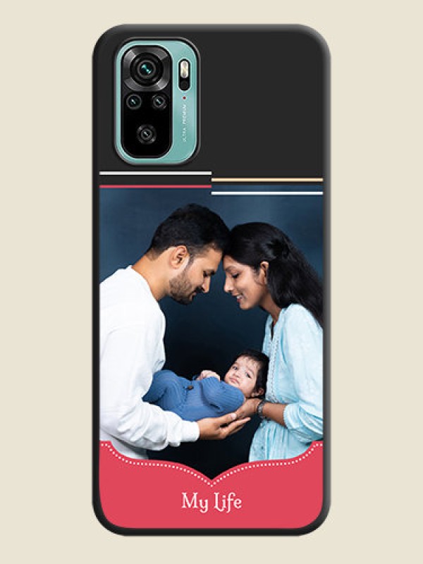 Custom Classic Plain Design with Name on Photo on Space Black Soft Matte Phone Cover - Redmi Note 10