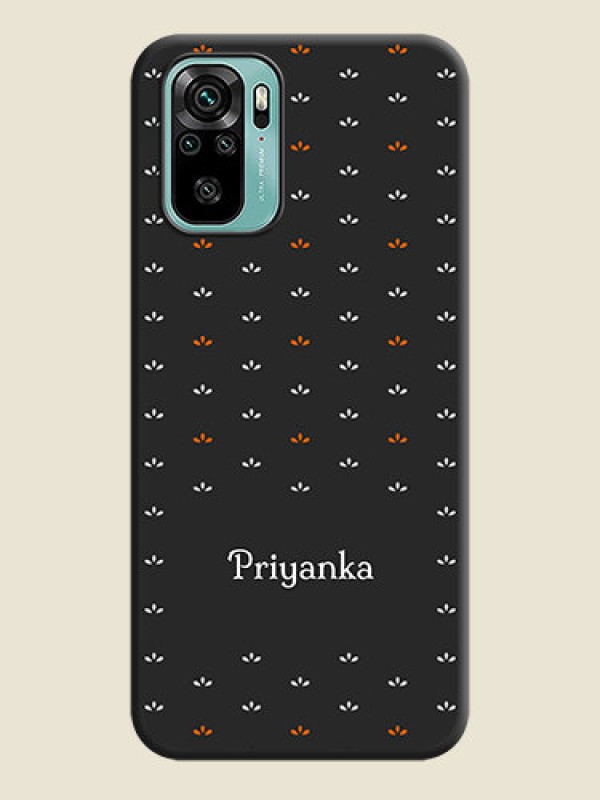 Custom Simple Pattern With Custom Text On Space Black Personalized Soft Matte Phone Covers -Xiaomi Redmi Note 10
