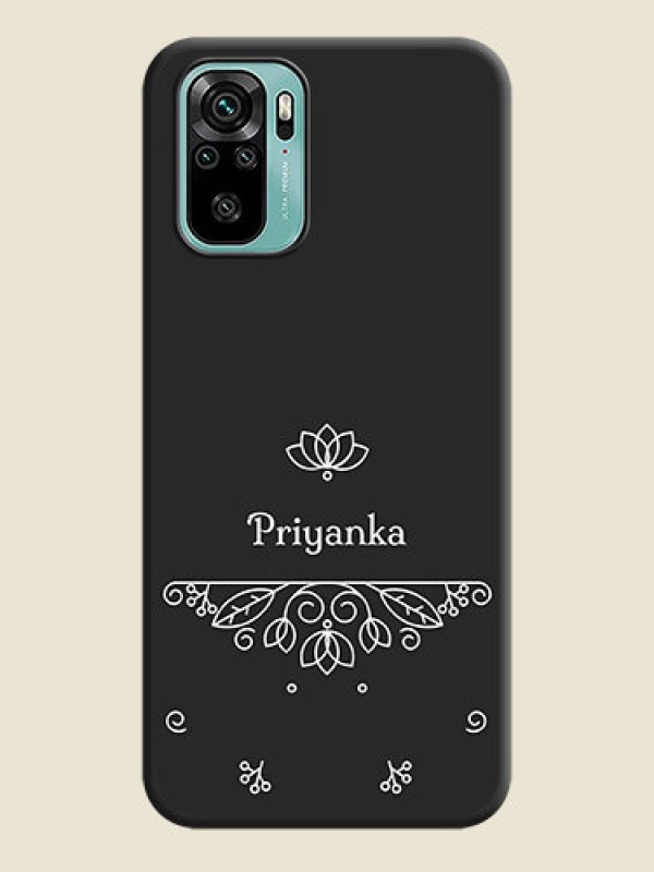 Custom Lotus Garden Custom Text On Space Black Personalized Soft Matte Phone Covers -Xiaomi Redmi Note 10