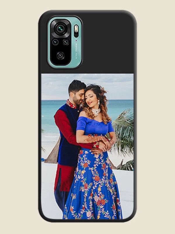 Custom Image Upload With Space Black Color On Custom Soft Matte Mobile Back Cover - Xiaomi Redmi Note 10