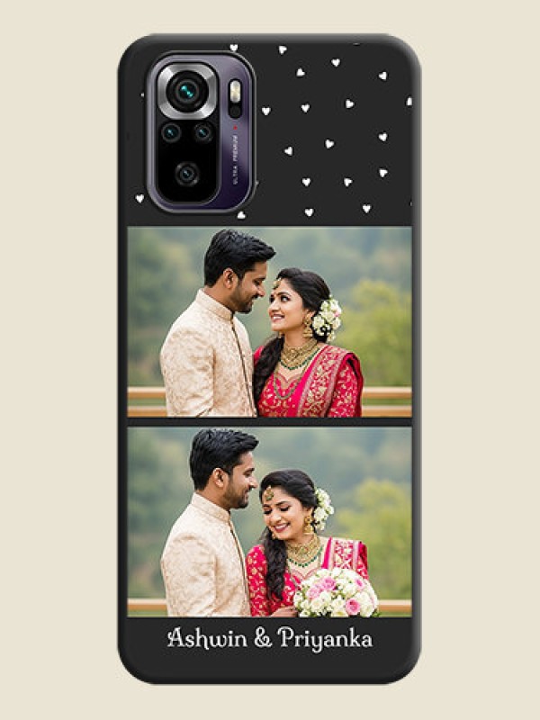 Custom Miniature Love Symbols with Name on Space Black Custom Soft Matte Back Cover - Redmi Note 10s