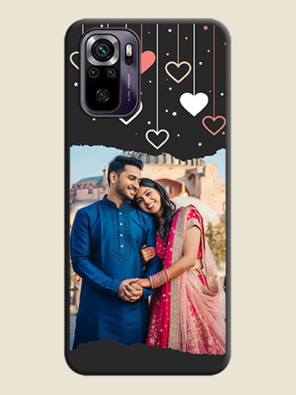 Custom Love Hangings with Splash Wave Picture on Space Black Custom Soft Matte Phone Back Cover - Redmi Note 10s