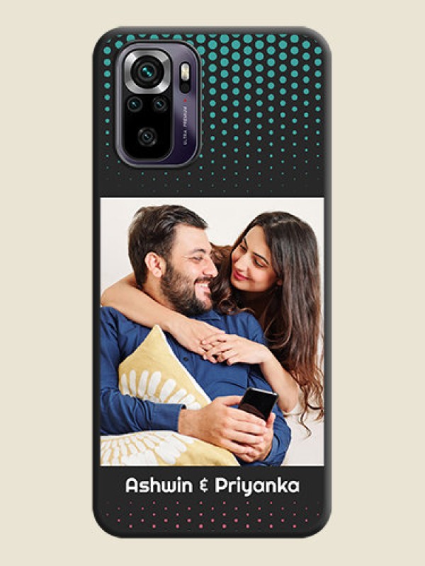 Custom Faded Dots with Grunge Photo Frame and Text on Space Black Custom Soft Matte Phone Cases - Redmi Note 10s