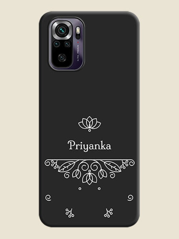 Custom Lotus Garden Custom Text On Space Black Personalized Soft Matte Phone Covers -Xiaomi Redmi Note 10S