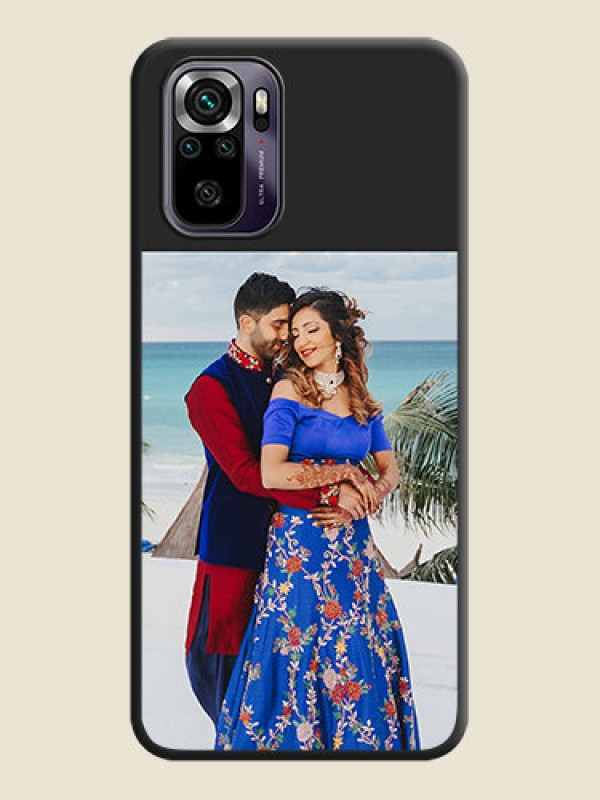 Custom Image Upload With Space Black Color On Custom Soft Matte Mobile Back Cover - Xiaomi Redmi Note 10S