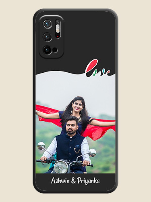 Custom Fall in Love Pattern with Picture on Photo on Space Black Soft Matte Mobile Case - Redmi Note 10T 5G