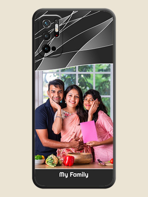 Custom Mixed Wave Lines on Photo on Space Black Soft Matte Mobile Cover - Redmi Note 10T 5G