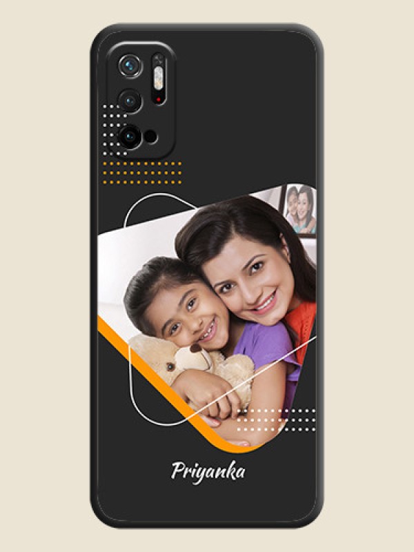 Custom Yellow Triangle on Photo on Space Black Soft Matte Phone Cover - Redmi Note 10T 5G