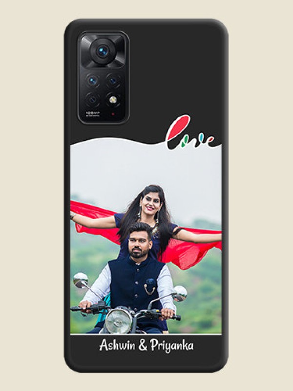 Custom Fall in Love Pattern with Picture on Photo on Space Black Soft Matte Mobile Case - Redmi Note 11 Pro Plus 5G