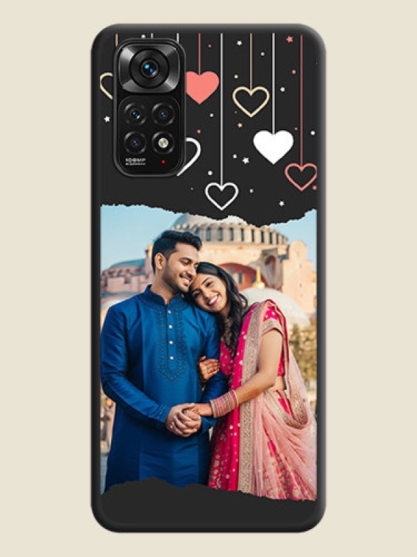 Custom Love Hangings with Splash Wave Picture on Space Black Custom Soft Matte Phone Back Cover - Redmi Note 11