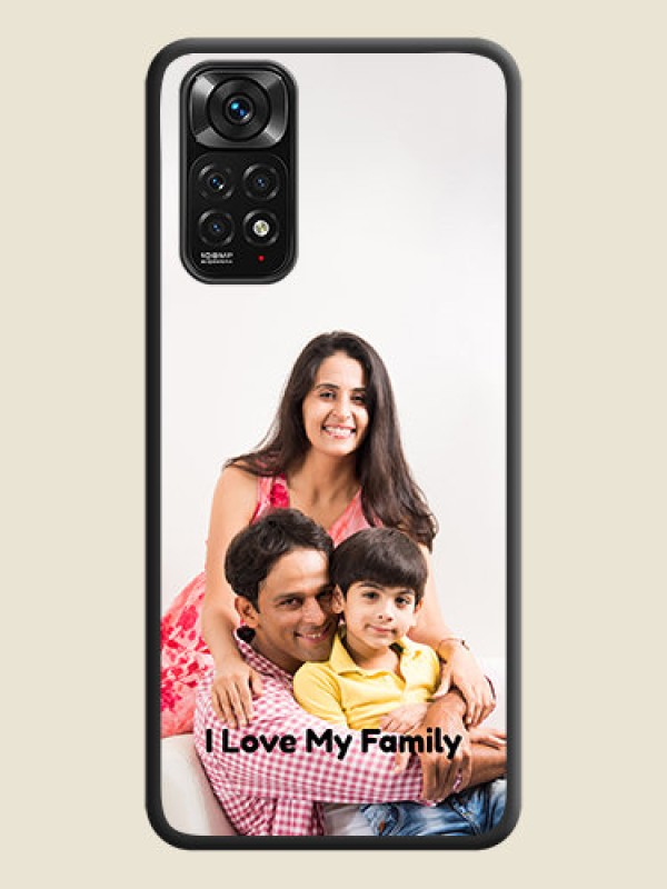 Custom Full Single Pic Upload With Text On Space Black Personalized Soft Matte Phone Covers -Xiaomi Redmi Note 11