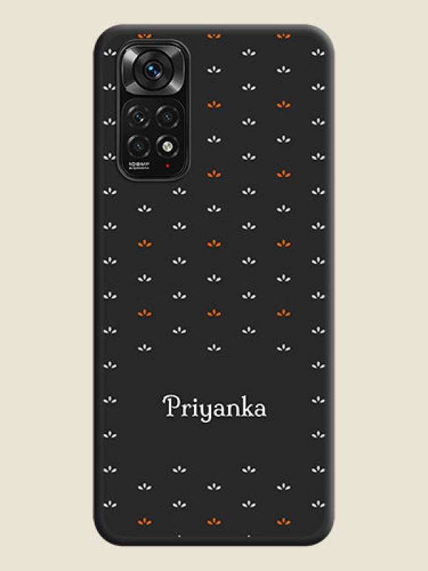 Custom Simple Pattern With Custom Text On Space Black Personalized Soft Matte Phone Covers -Xiaomi Redmi Note 11